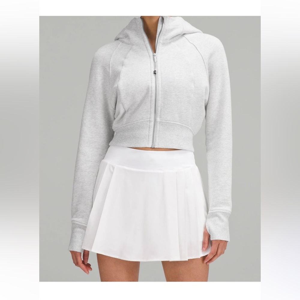 lululemon athletica Light Gray Cropped Zip Hoodie